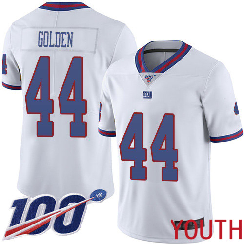 Youth New York Giants #44 Markus Golden Limited White Rush Vapor Untouchable 100th Season Football NFL Jersey